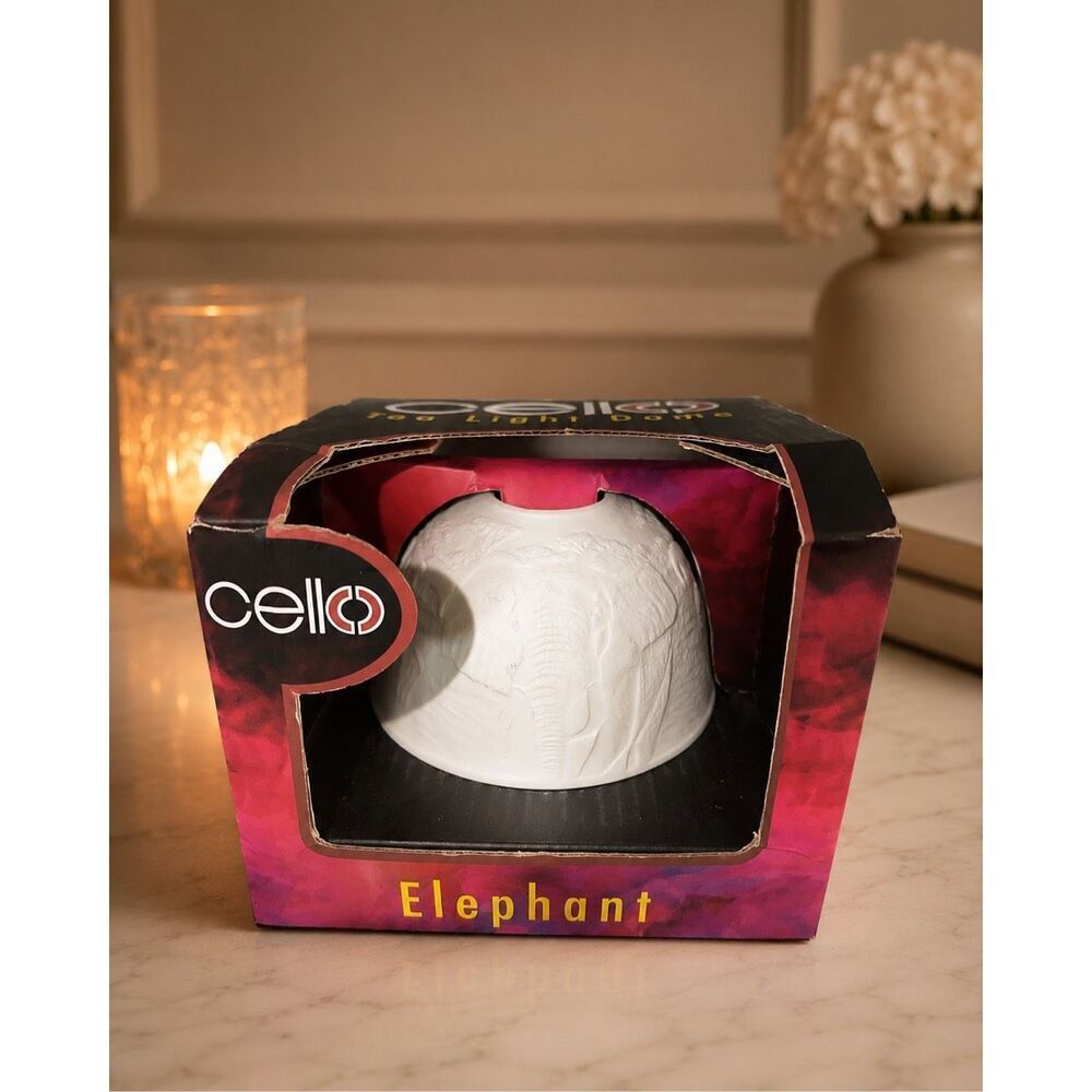 Cello White Ceramic Elephant Tea Light Candle Holder – Decorative Home Accent